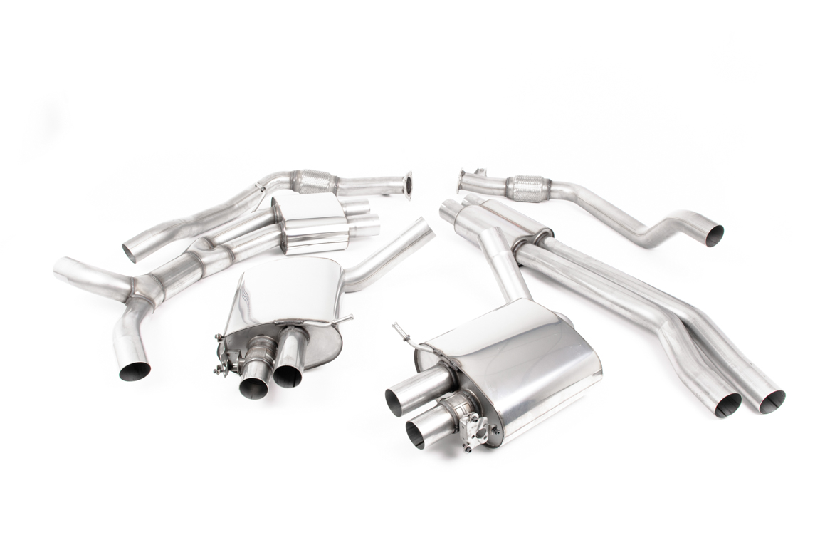 Milltek Audi RS5 B9 Cat Back Resonated EC Approved - met Titanium Oval Trims