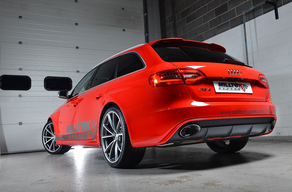 Milltek Audi RS4 B8 4.2 FSI resonated(stiller) dual cat-back sys
