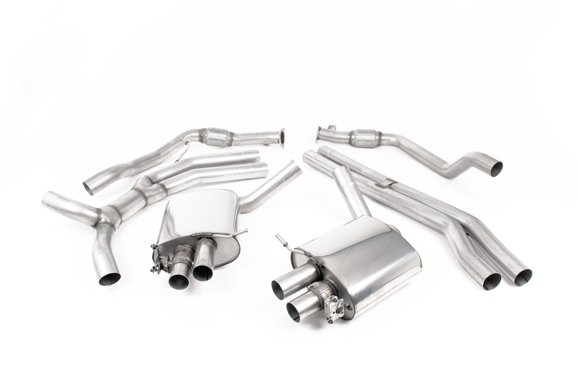 Milltek Audi RS5 B9 Cat Back Non-Resonated Race (Loudest) - with Polished Oval Trims
