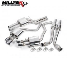 Milltek Audi RS4 B7 non-resonated(luider) quad cat-back systeem